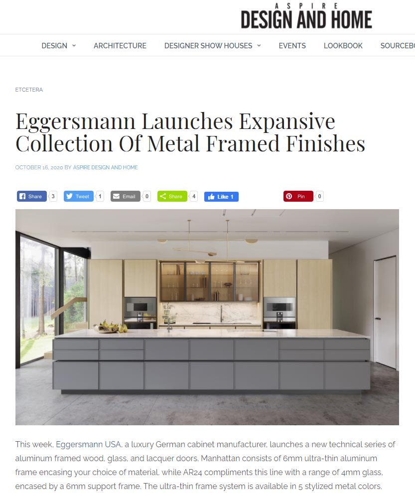 eggersmann Glass Featured in aspire