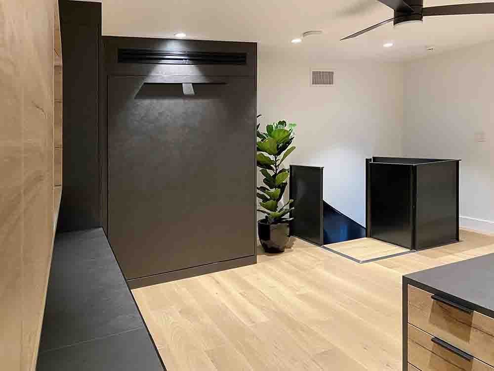 murphy bed in luxury finish in up position in Scottsdale eggersmann studio