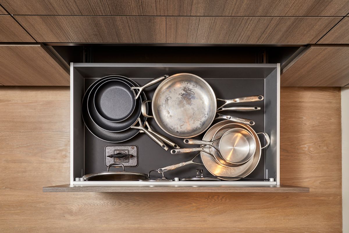 cookware drawer storage by eggersmann