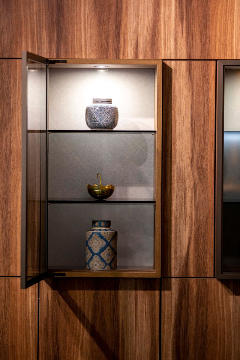 encased art display niche cabinet designed by eggersmann with schmalenbach cabinetry components