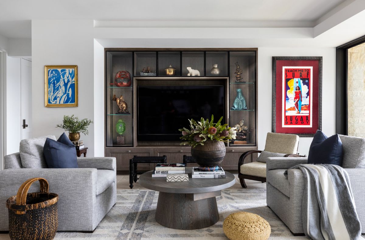 media unit with art niches designed by eggersmann using schmalenbach german cabinetry