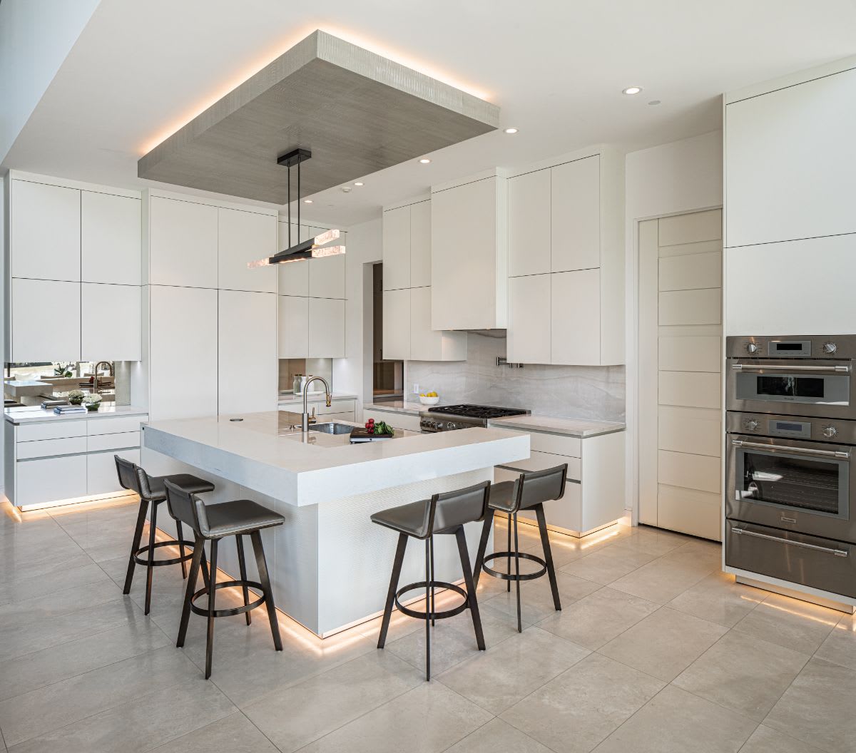white luxury kitchen designed by eggersmann in sugar land texas