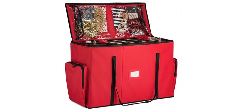 luxury christmas tree ornament storage tote with organizers