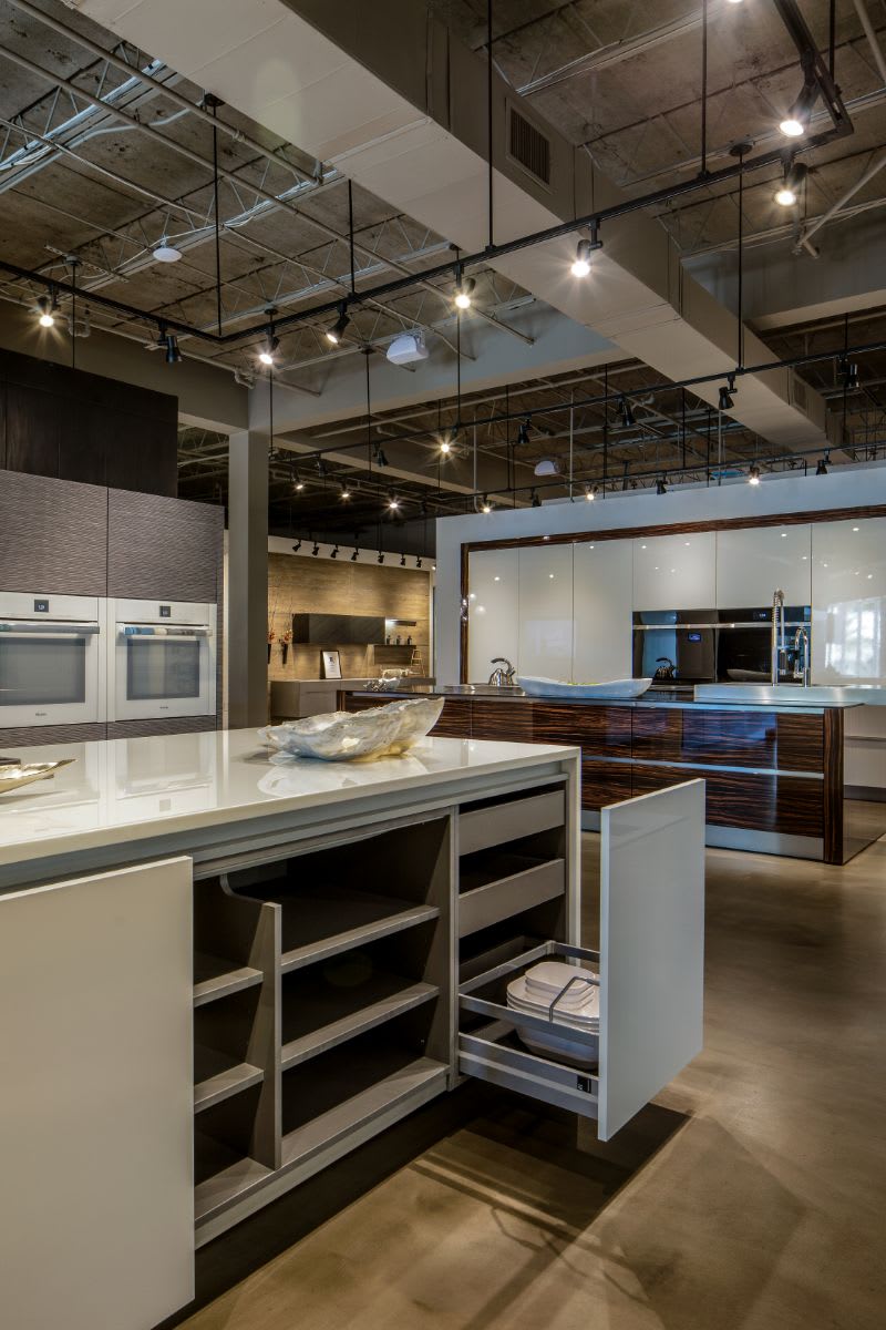 cabinet pullout with multiple interior drawers with boxtec organizers designed by eggersmann
