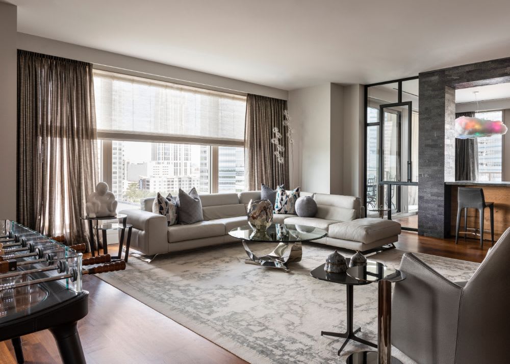 living area of a belfiore residence in houston
