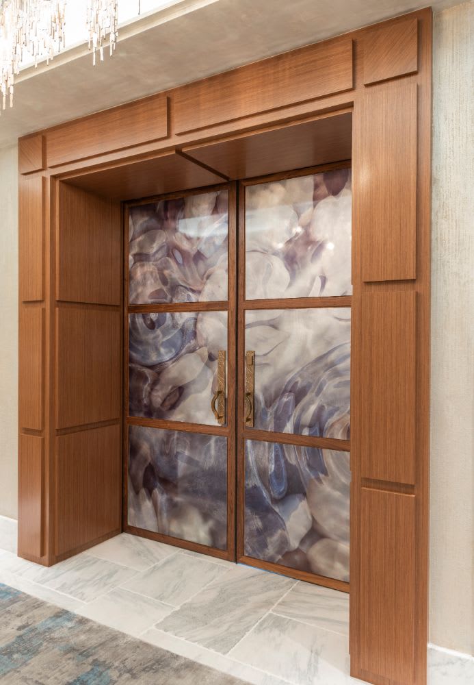 entrance elevator to the luxury penthouse of the belfiore