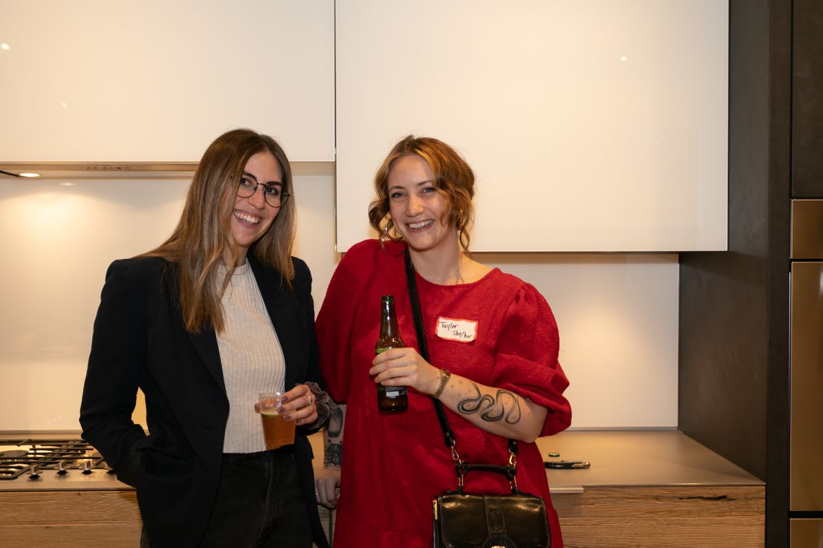 attendees of the chicago lgbtqia spring social in the eggersmann chicago