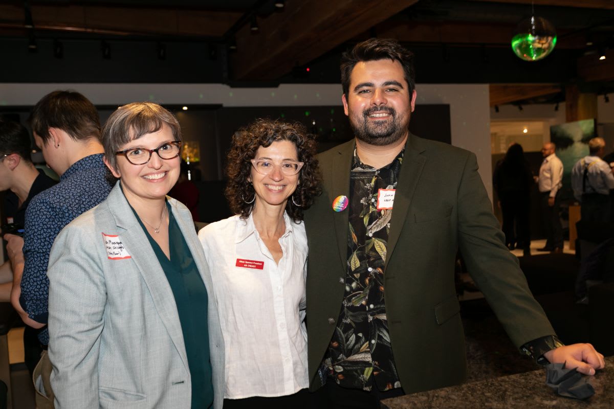 attendees of the chicago lgbtqia spring social in the eggersmann chicago showroom