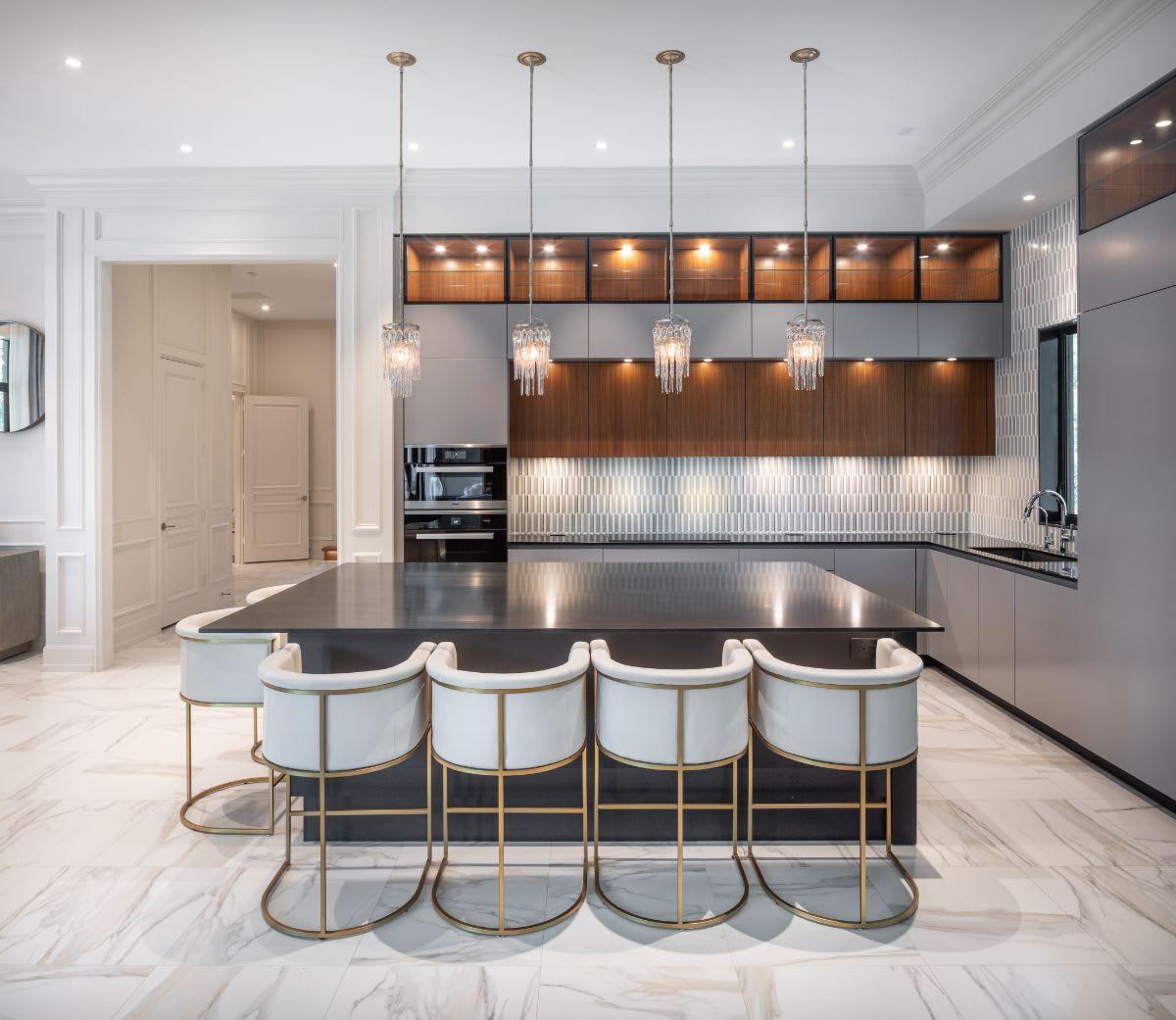modern luxury kitchen with a warm calming palette designed by eggersmann houston
