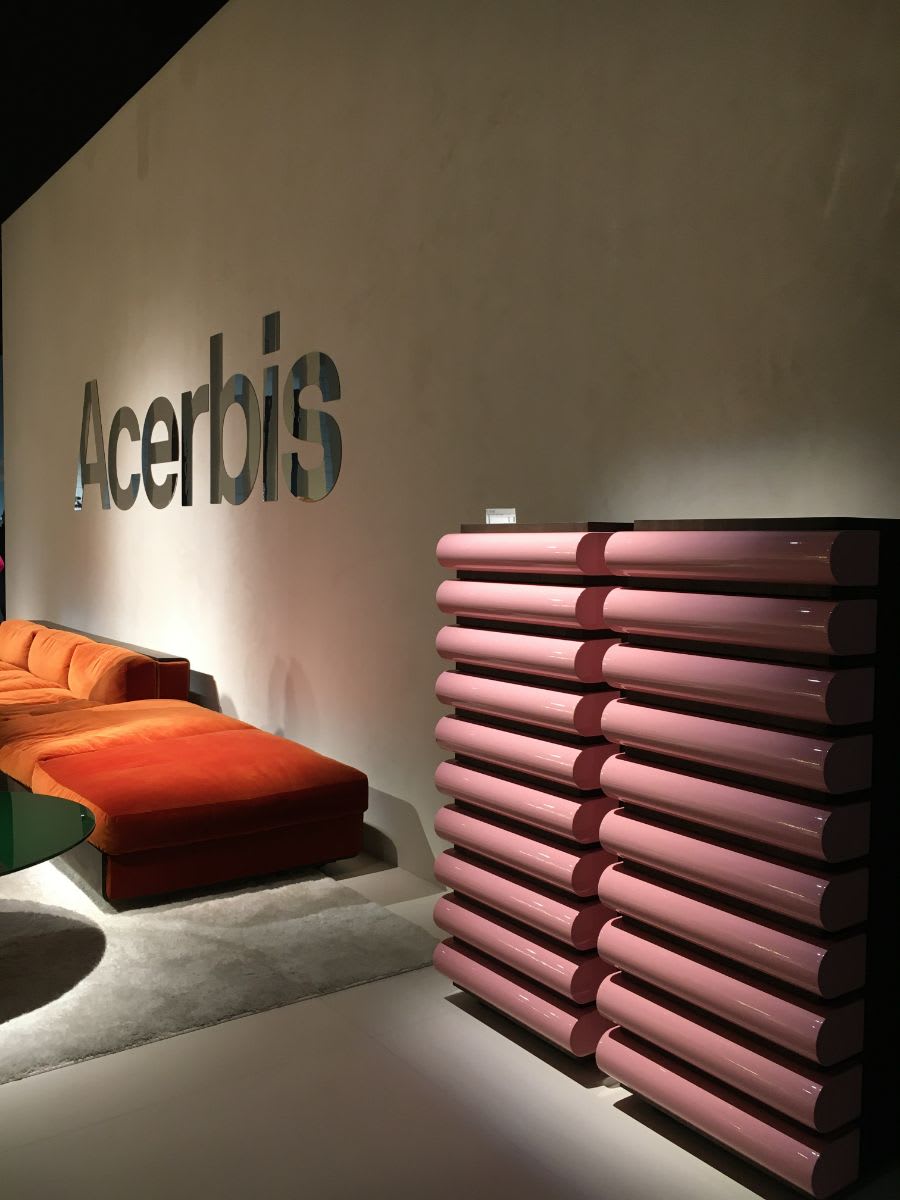 acerbis furniture showroom featuring delightfully rethought 70s designs