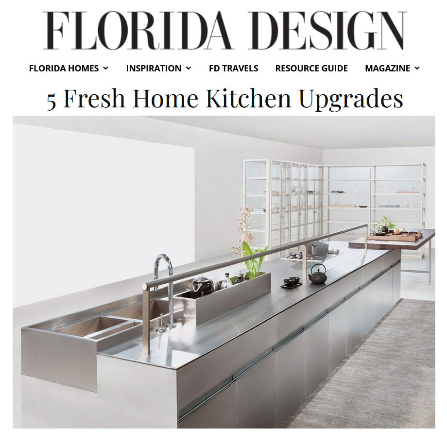 banner for florida design's may article about eggersmann-designed kitchen upgrades