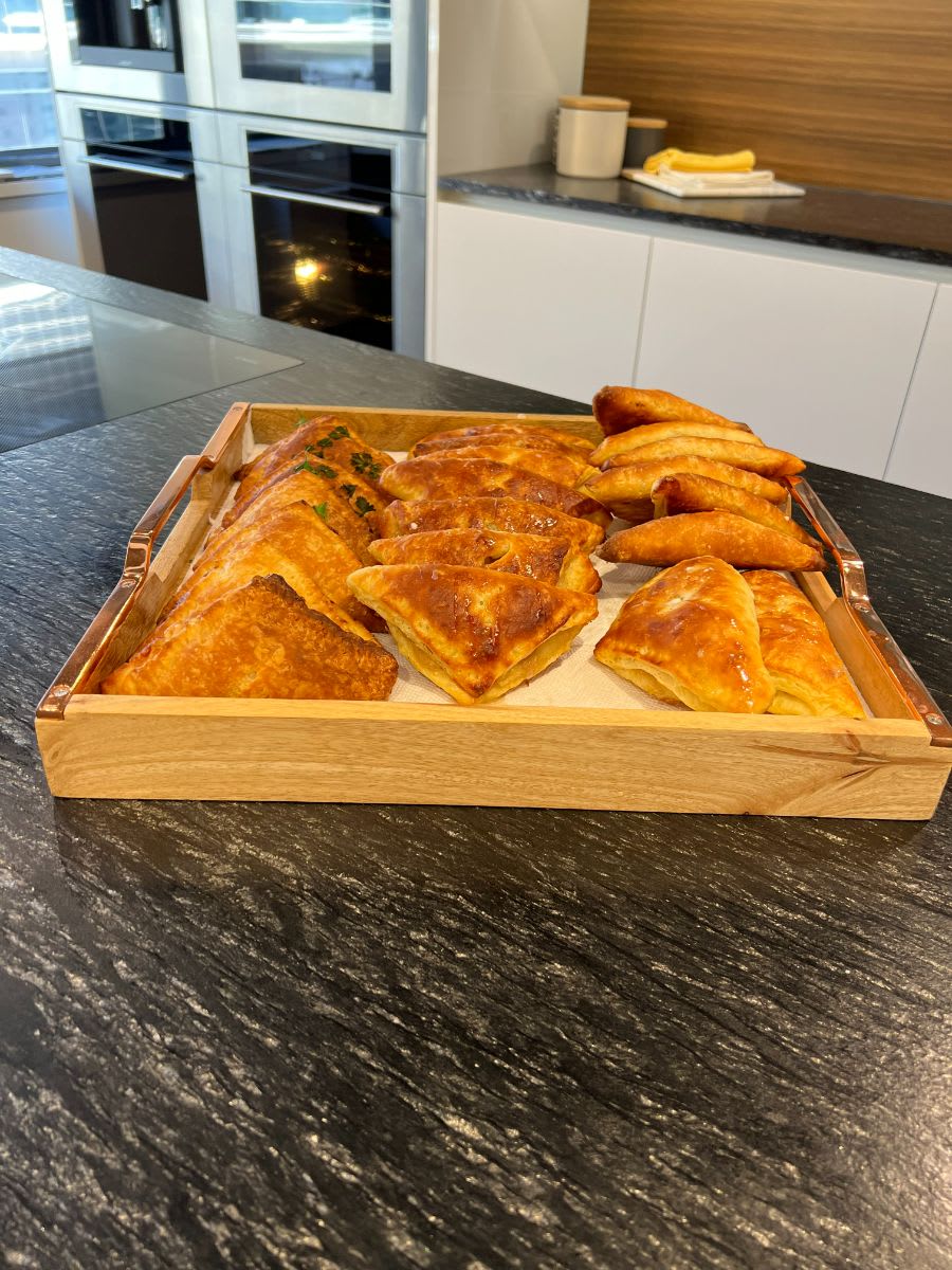 danish pastries baked in the live kitchen in eggersmann nyc the showroom