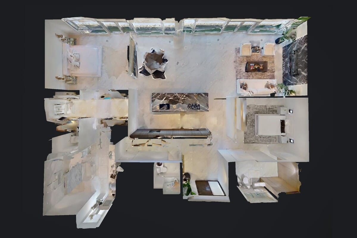 rendered floorplan of a w dallas high-rise residence for an eggersmann client