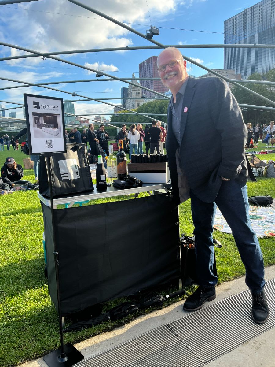 eggersmann chicago designer harold skulte at the pop-up bar during aia designnight 2022
