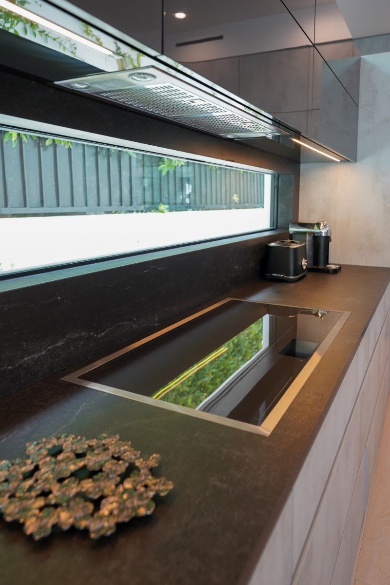 gaggenau cooktop in a kitchen of a luxury beverly hills home