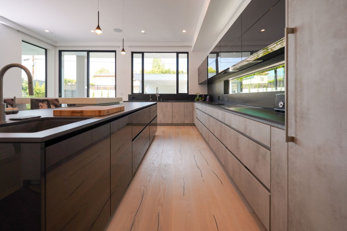 luxury modern galley kitchen in beverly hills california