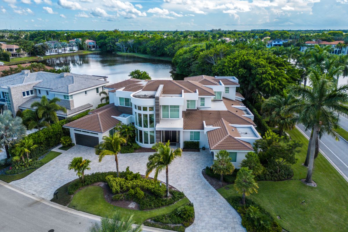 aerial view of a new boca raton home in st andrews country club aerial view of a new boca raton home in st andrews country club