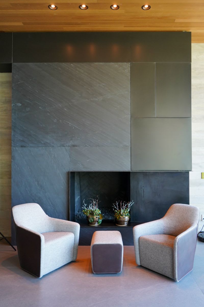 eggersmann-designed fireplace in a pacific palisades home