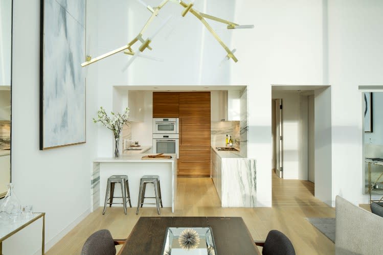 small luxury pocket kitchen inside new york's chelsea waterside