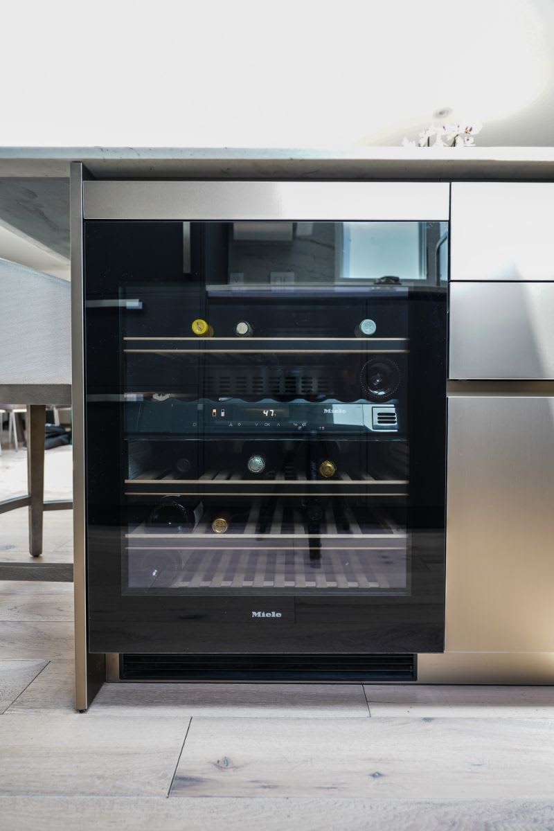 wine fridge of a west hollywood kitchen remodel