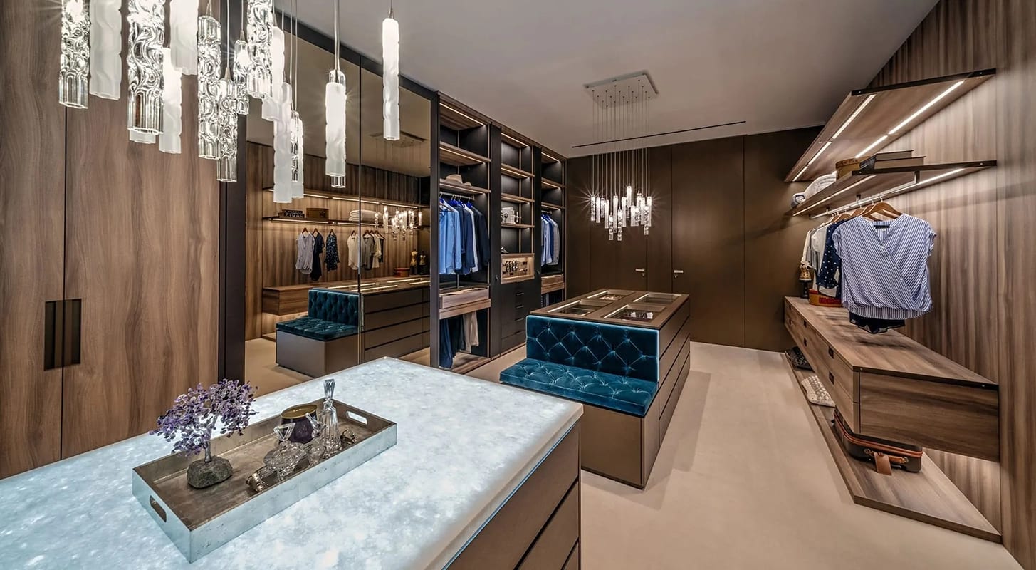 Eggersmann Kitchens Home Living - Monday wardrobe inspiration ✨⁠ ⁠ Pictured  is a custom Schmalenbach wardrobe design featuring a jewelry display,  hidden safe, and purse display.⁠ ⁠ Whether you're simply tying up
