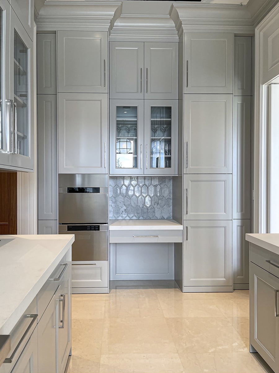 custom desk in a scullery designed by eggersmann for a delray beach home in stone creek