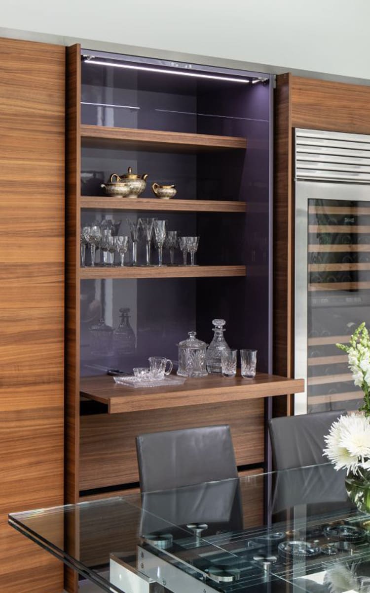 eggersmann cabinetry with interior custom lacquer in a purple hue eggersmann cabinetry with interior custom lacquer in a purple hue