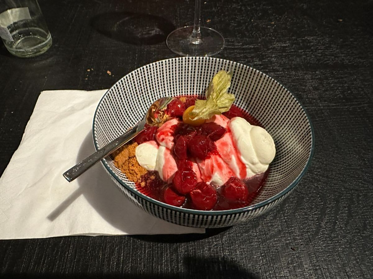 delectable dessert enjoyed after a german dinner for the eggersmann factory tour group