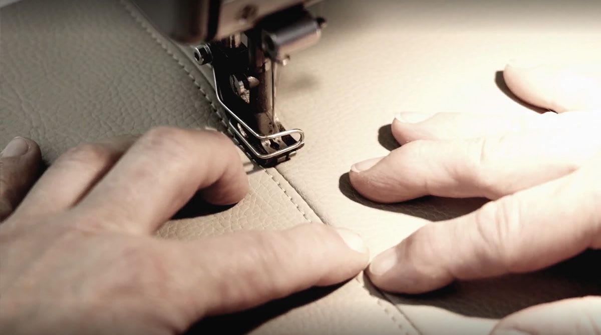 leather stitching done by hand for eggersmann in the chmalenbach factory in germany