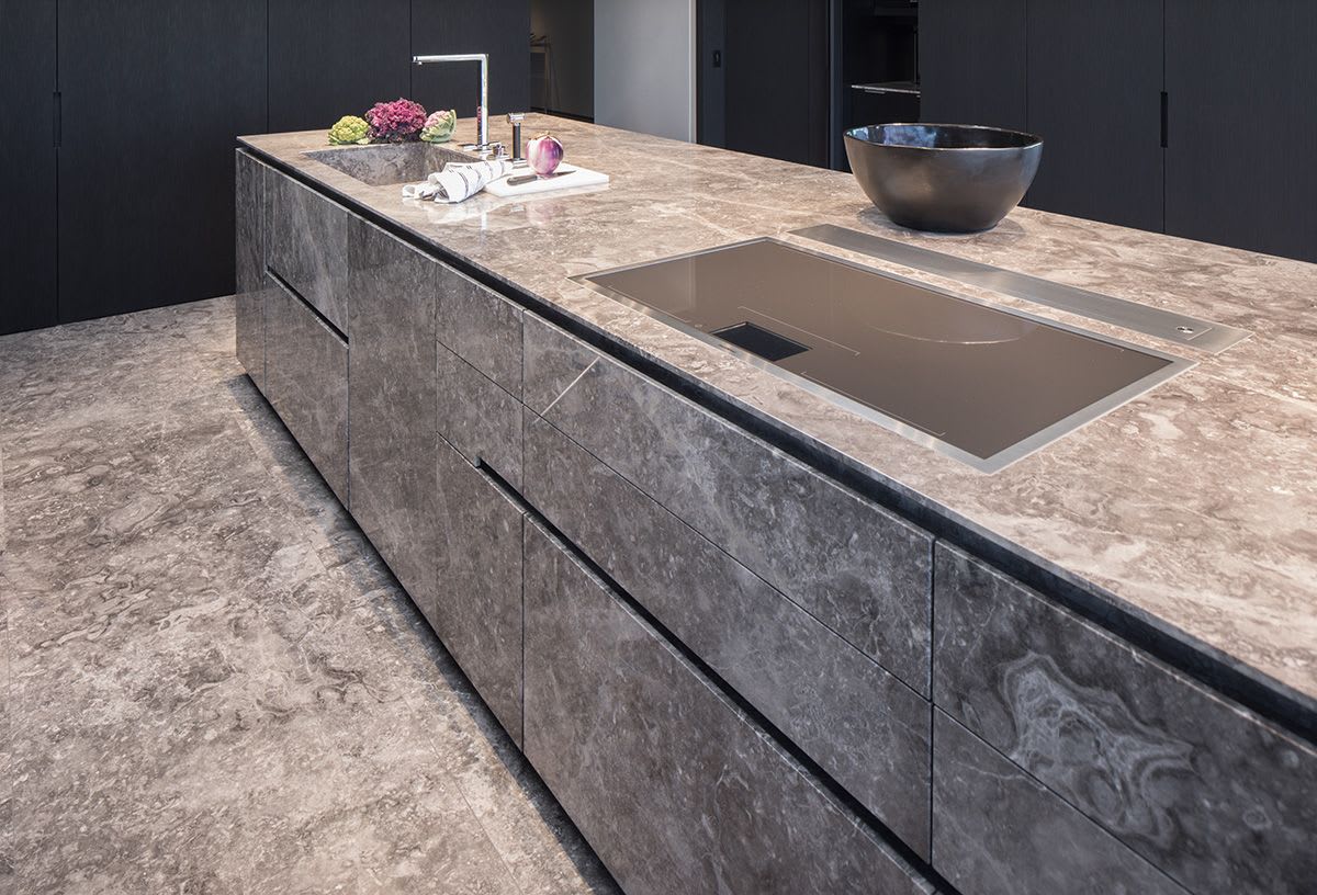 eggersmann stone handless cabinetry island