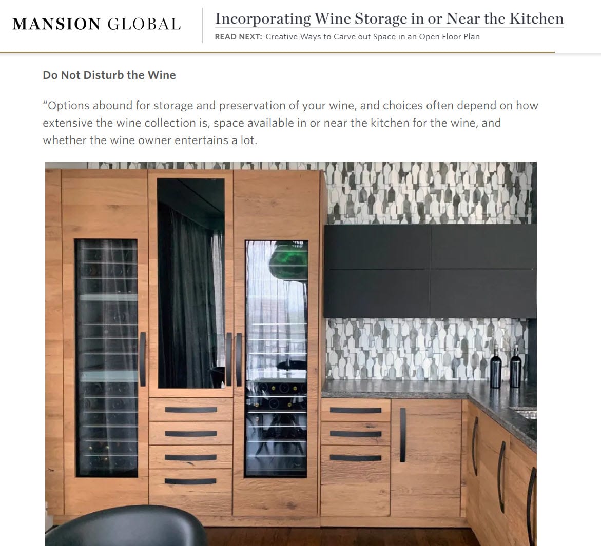 Mansion Global Features eggersmann Wine Storage Ideas
