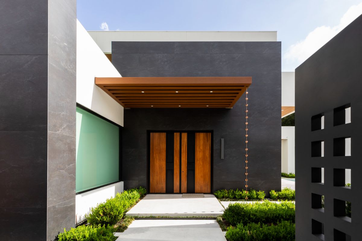 front door of a new construction in tanglewood