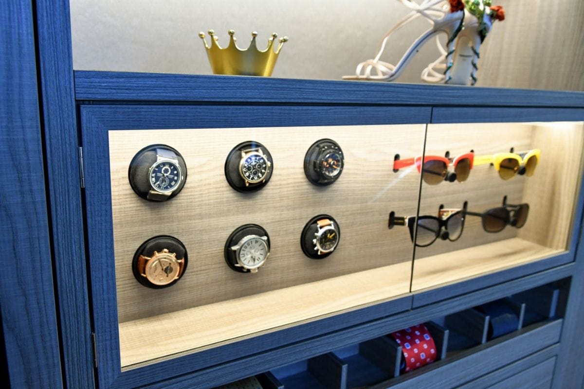 watch winder in eggersmann new york showroom walkin wardrobe