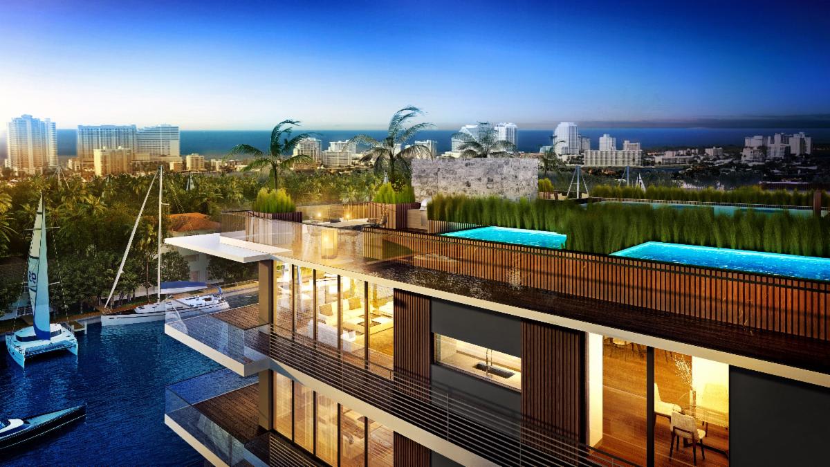 one24 residences condo building's rooftop pool and cabana