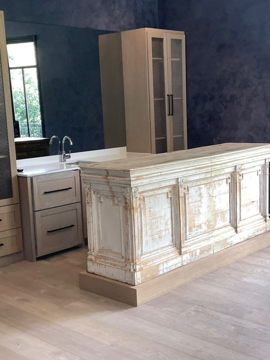 before picture of preston hollow home bar without bar stools