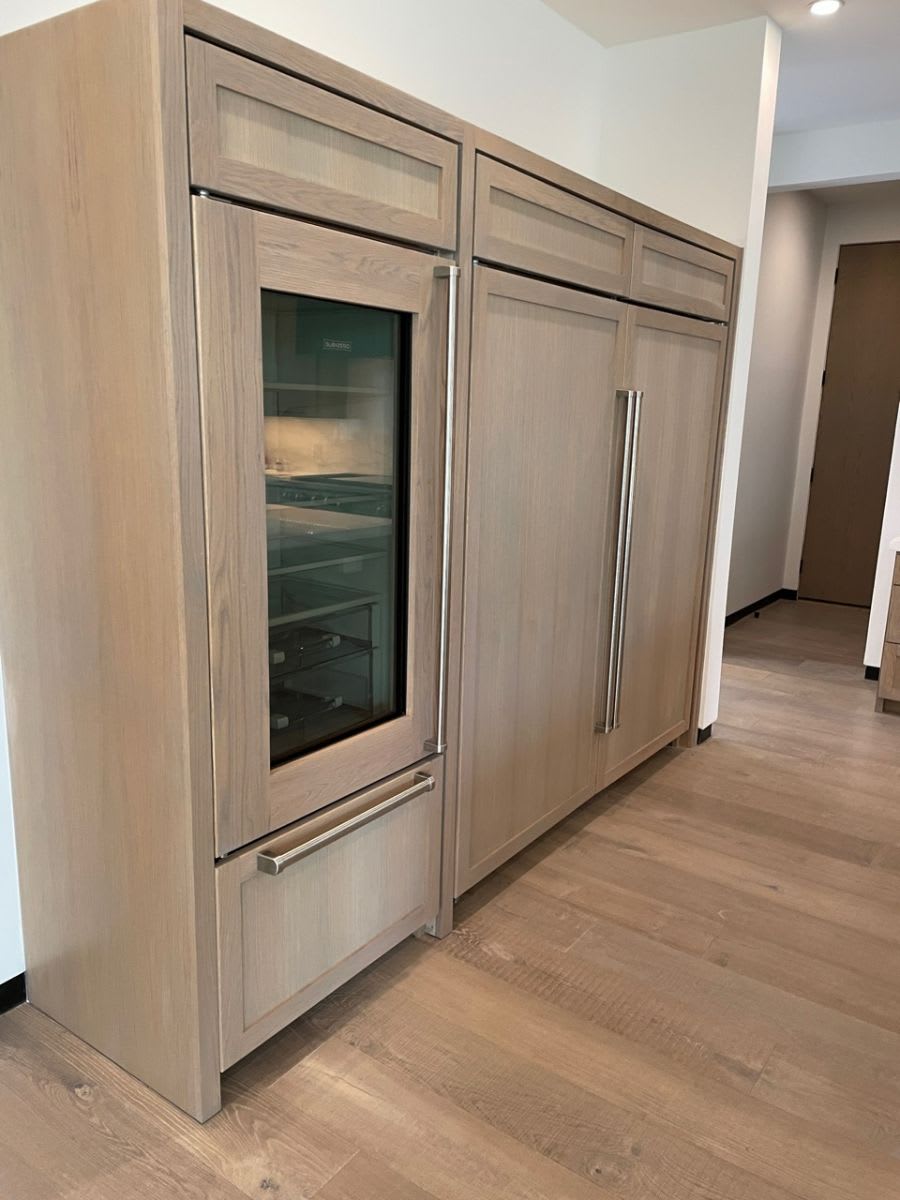 before picture of preston hollow kitchen's wine fridge and integrated refrigeration
