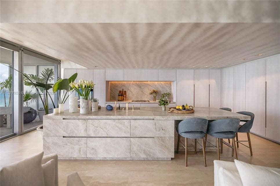 eggersmann-designed kitchen in a four seasons residence at the surf club in surfside florida