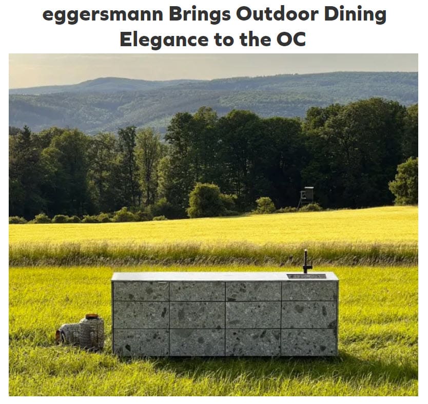 Orange Coast Announces eggersmann OUTDOOR LIVING