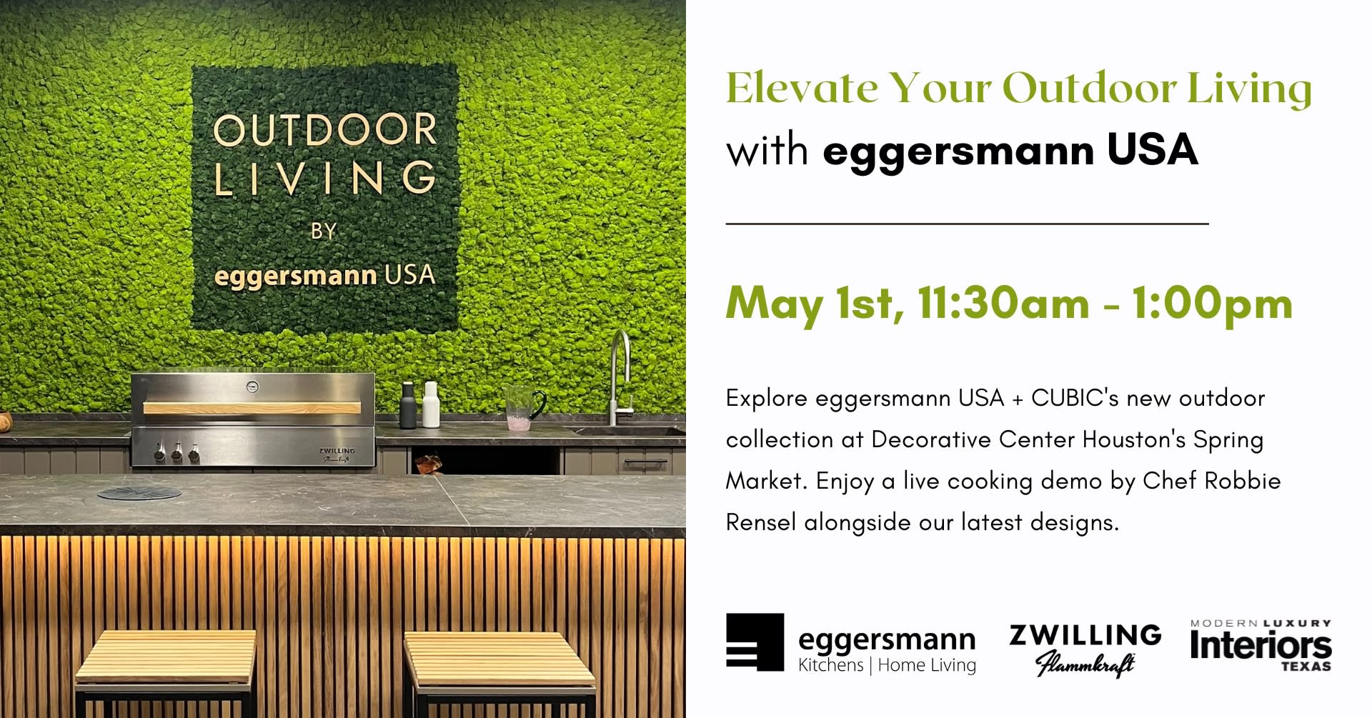 cubic outdoor collection unveiled at eggersmann houston at decorative center of houston's spring market on may 1 2024