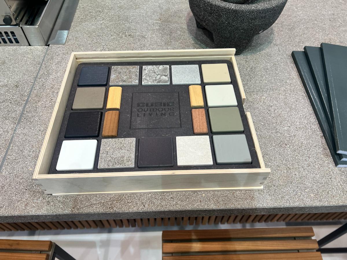 visitors exploring eggersmann outdoor living kbis 2024 booth booth finish selections