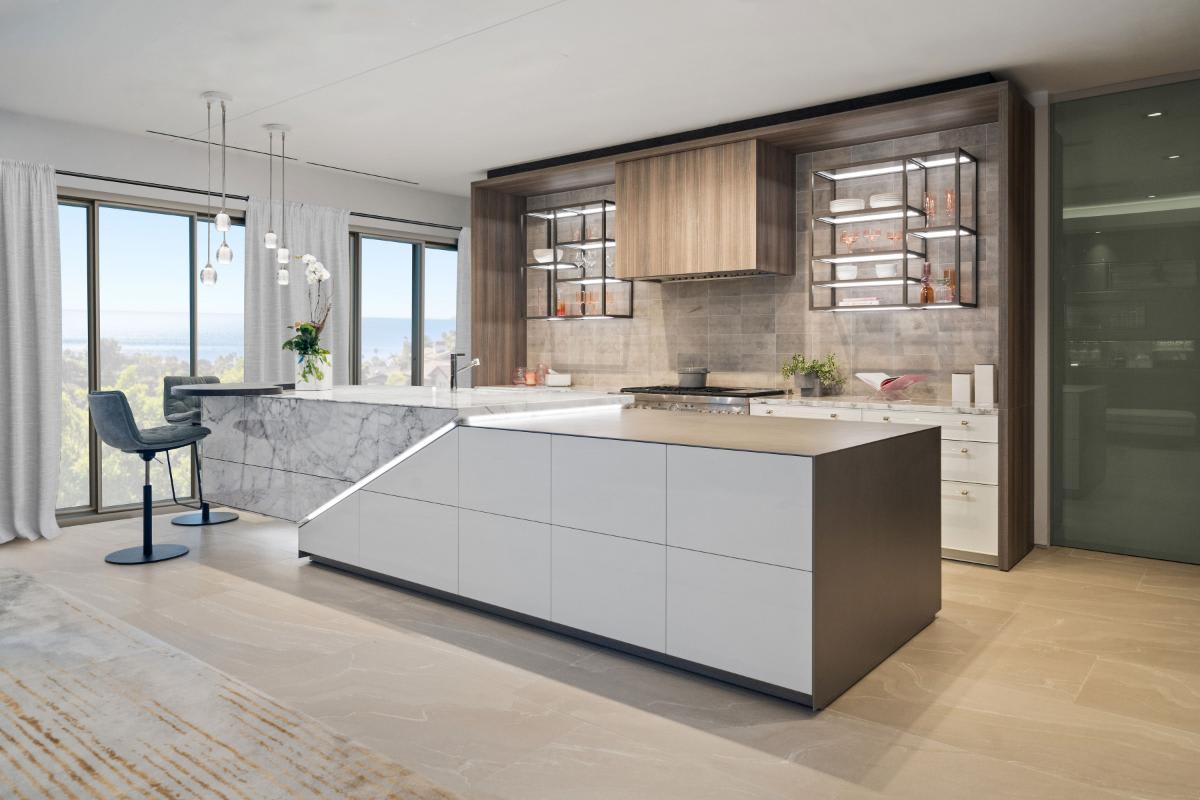 luxury display kitchen in the eggersmann laguna showroom