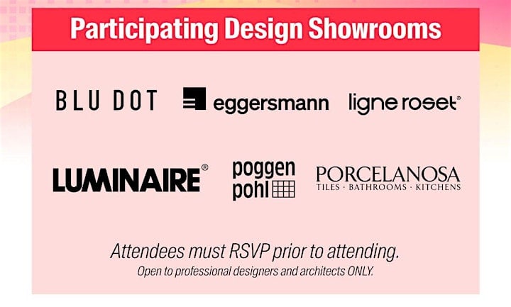 WeHo Design District Showroom Crawl June 2024 participating showroom logos