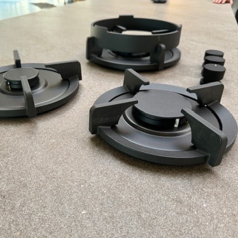 countertop inset gas burner cooktop on an kitchen island by cubic for eggersmann