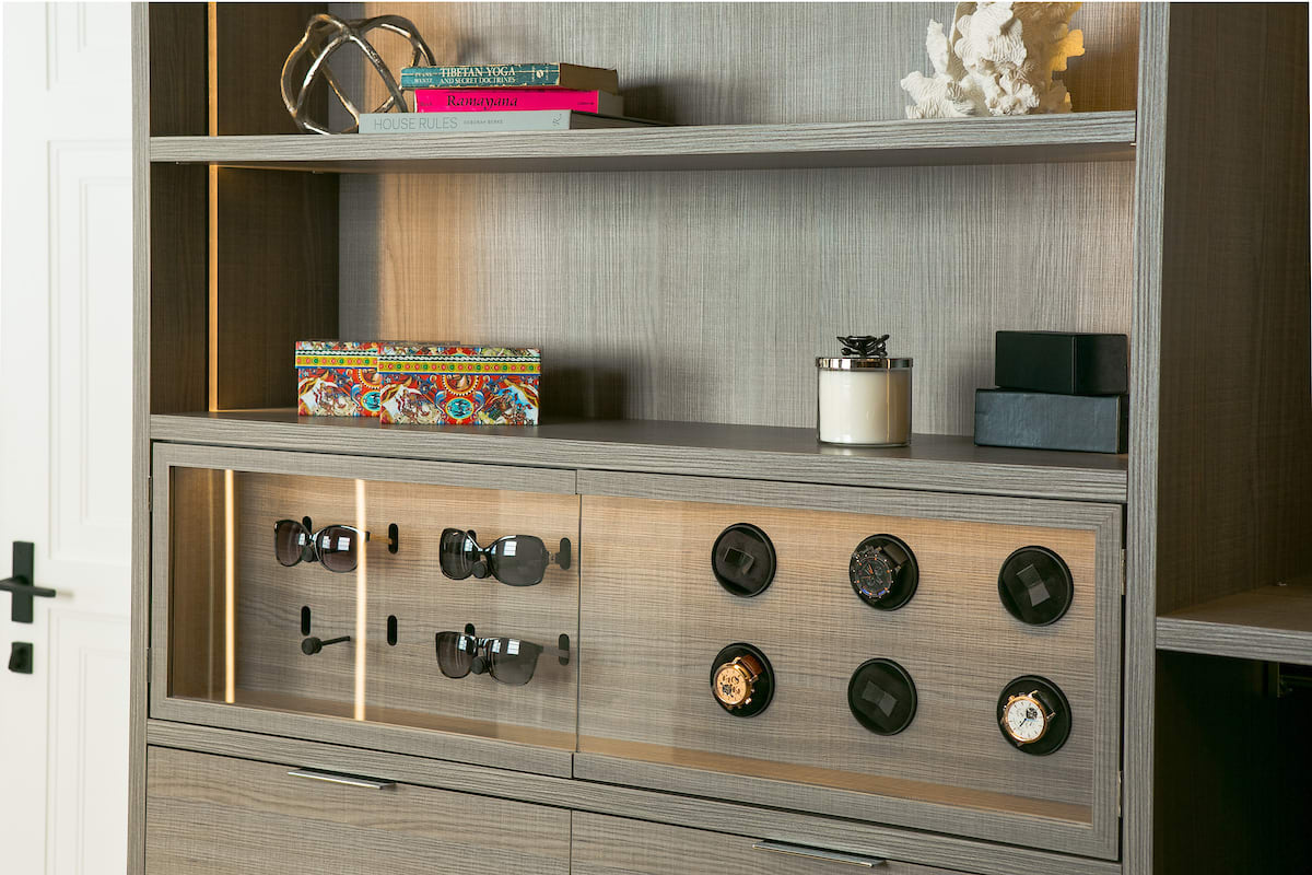 Modern walnut wardrobes by Schmalenbach