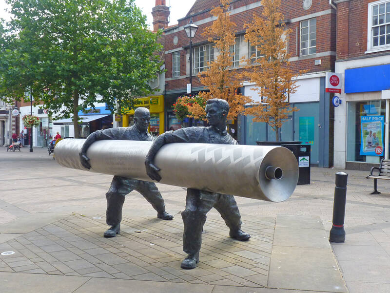 linoleum monument in staines high street UK