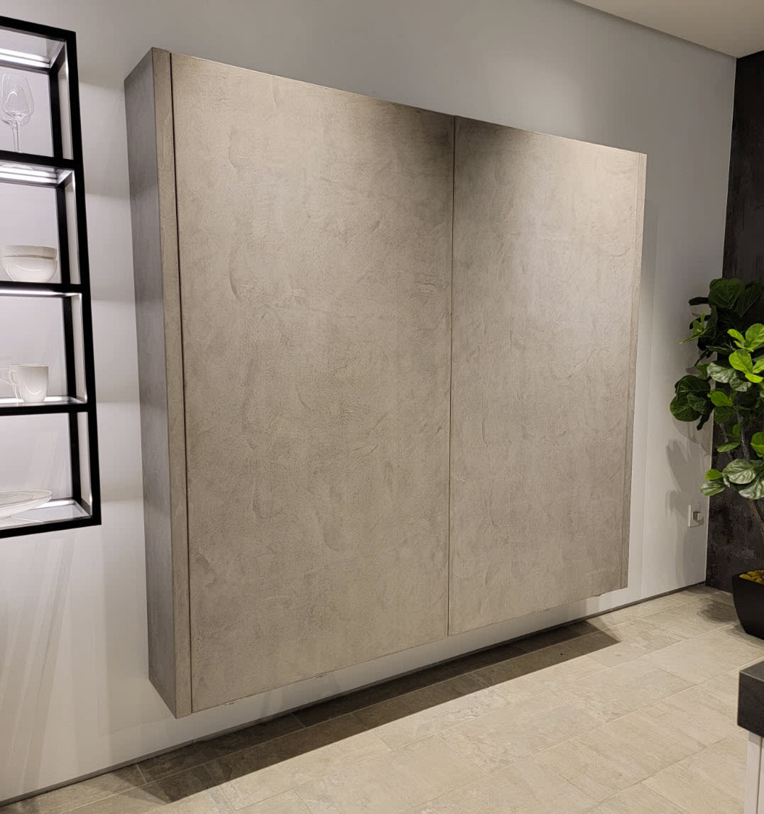 eggersmann coplanar wall unit with concrete finish closed
