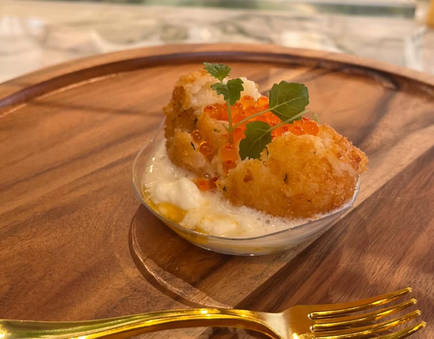 coppa restaurant's half arancini menu item entered in eggersmann houston grand re-opening's chef's night out