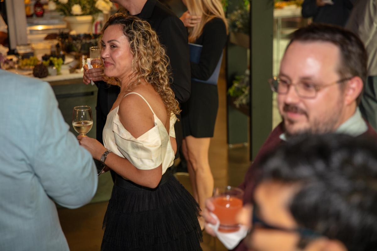 eggersmann designer andrea villamarin at the chef's night out competition at eggersmann houston's grand re-opening