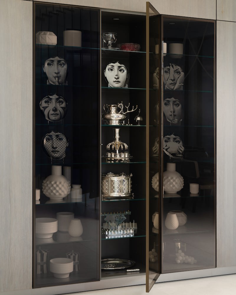 glass-front art display cabinets by schmalenbach designed by eggersmann
