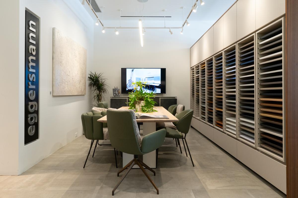 conference room display area inside eggersmann la showroom